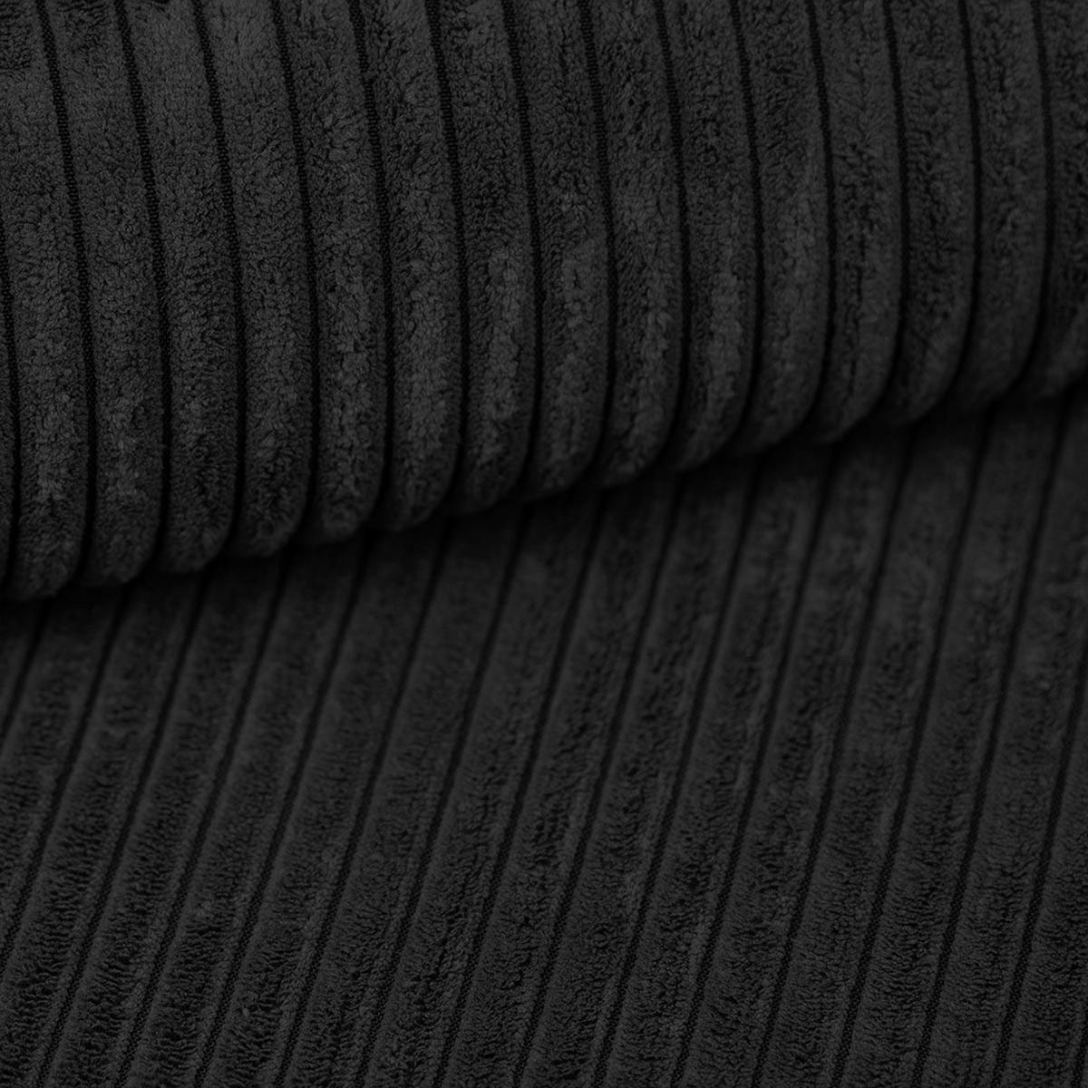 BIGSOFA Aydin Sofa Dunkelgrau 238/94/85 cm Cord mit Schlaffunktion Bettkasten - Dunkelgrau/Schwarz, Kunststoff/Textil (238/85/94cm) - AX Living