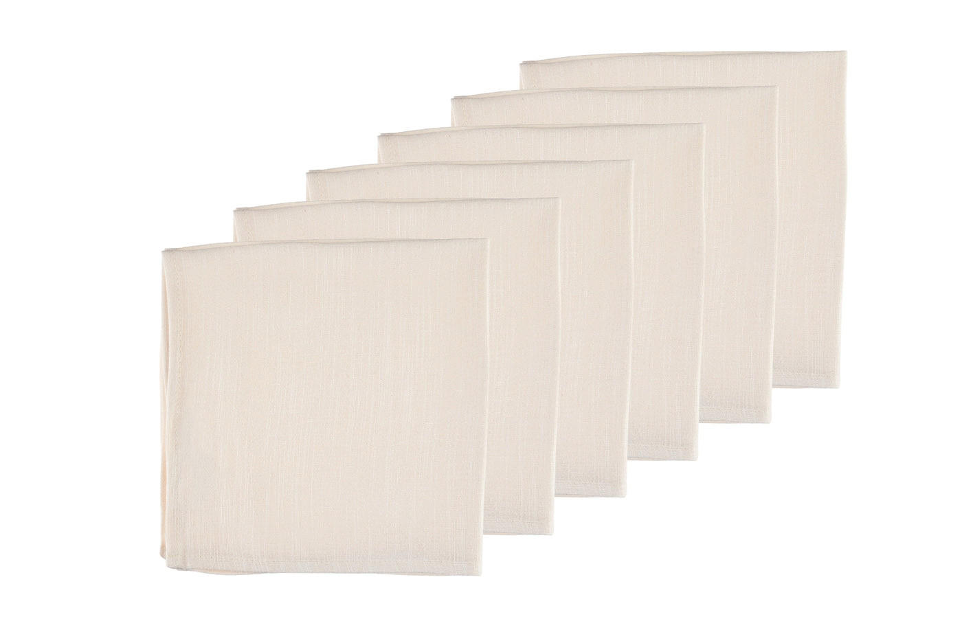 TISCHSERVIETTE - 6er-Set - Leinen und Baumwolle in Cremeweiß - Weiß, Textil (40/40cm) - Björn