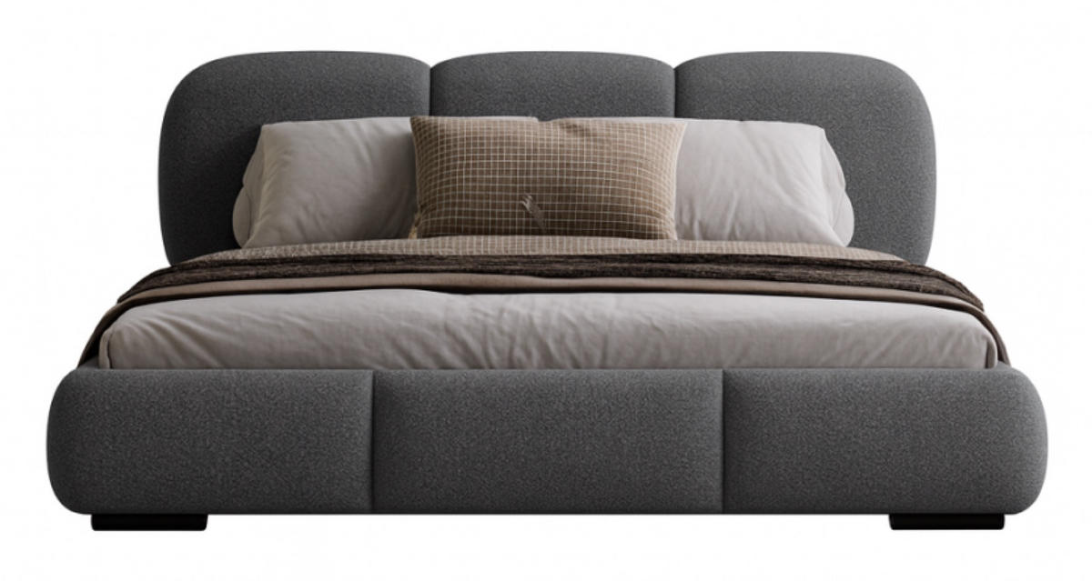 BETT Grau ROZA Gepolstert Mit Bettkasten 180x200 cm - Grau, Textil (180/200cm) - Sepro Meble