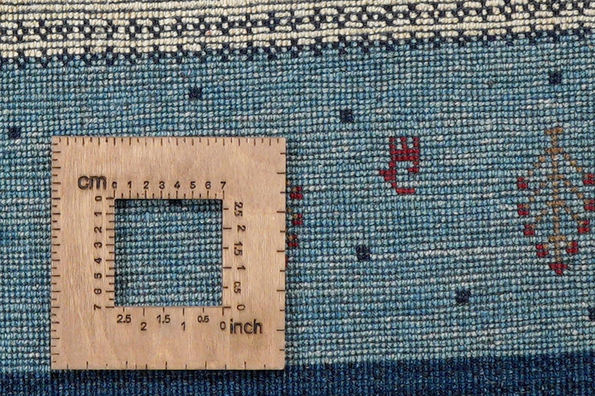GABBEH-TEPPICH handgeknüpft Rizbaf Blau 199/152 cm Schurwolle - Blau, Textil (152/199cm) - Looma