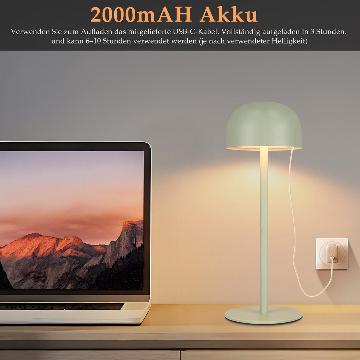 STOLNÍ LED lampa Abberger 9/9/25 cm (sada 2 ks) - zelená barva, kov (9/9/25cm) - Nettlife