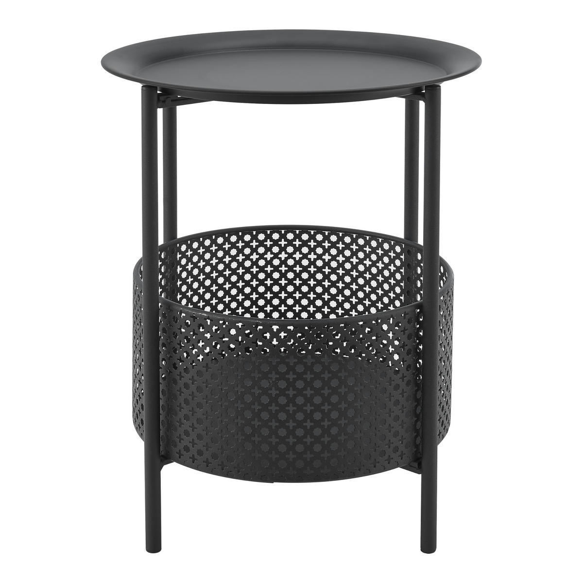 BEISTELLTISCH Kruibeke - Schwarz, Holzwerkstoff (25/25/46cm) - [en.casa]