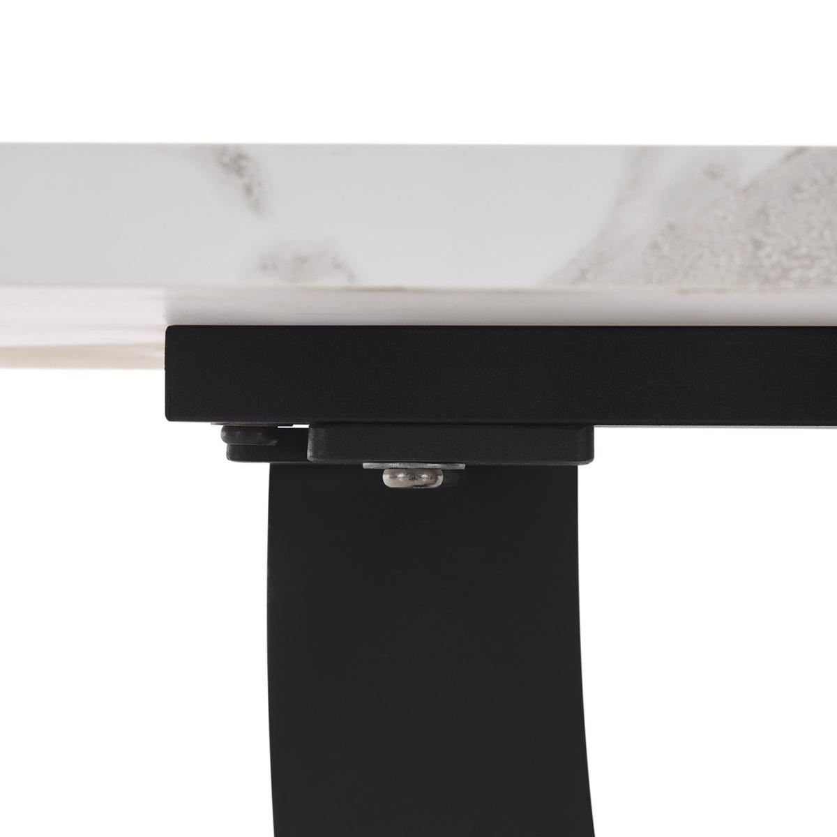 ESSTISCH 140/75/75,5 cm mit MDF-Tischplatte, verstellbaren Füßen und Marmormuster, Weiß/Schwarz - Weiß, Holzwerkstoff (140/75/75.5cm) - Redom