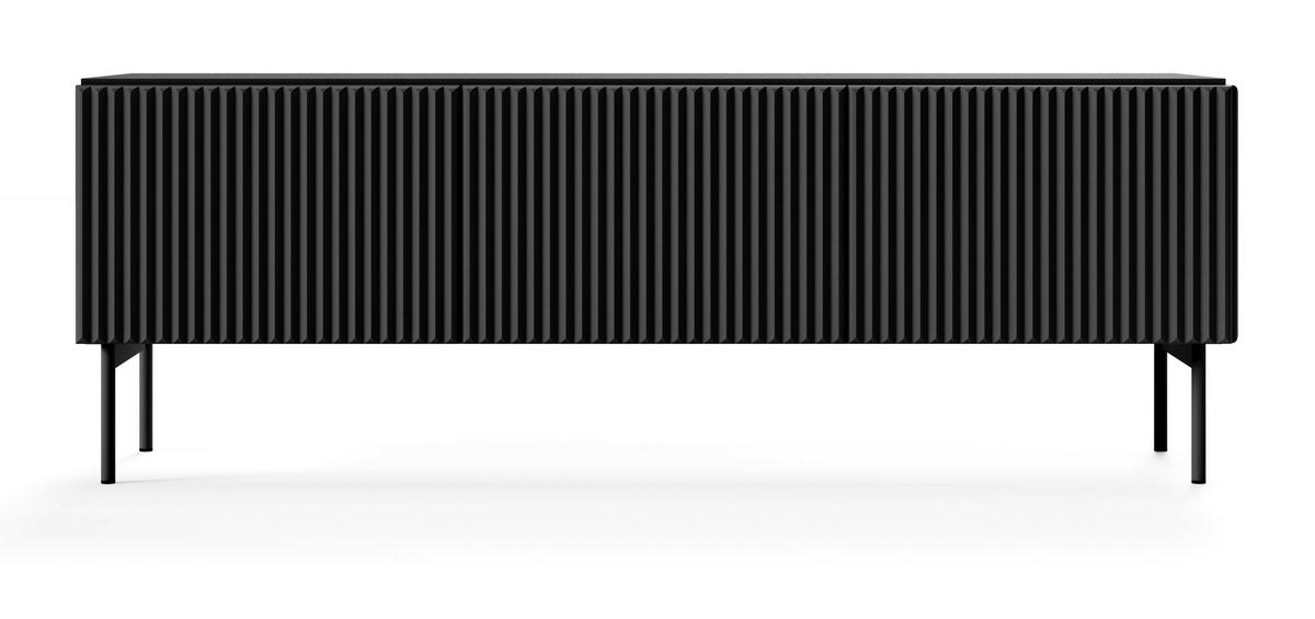 TV-BOARD 147 cm Galiano mit 3 Türen, Schwarz - Schwarz, Holz (147/51/40cm) - Emporius