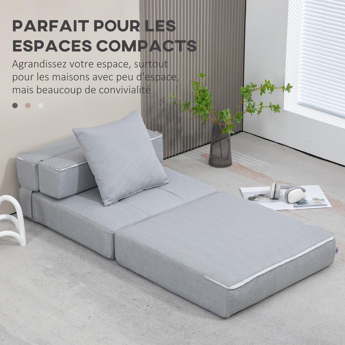 SCHLAFSESSEL DE-14583 mit abnehmbarem Kissenbezug Hellgrau - Hellgrau, Textil (70/61/70cm) - ComfortXL