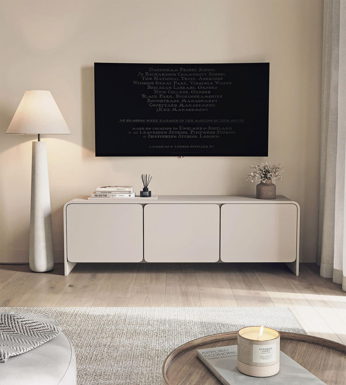 TV-LOWBOARD Lummo Kaschmirgrau 156 cm - Taupe, Holzwerkstoff (156/50.5/39cm) - Selsey