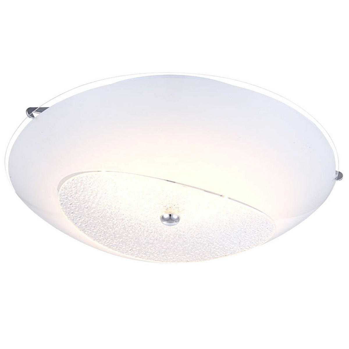 LED DECKENLEUCHTE KESSY Kristalloptik Weiß - Weiß, Glas (40/40/10cm) - Globo Lighting