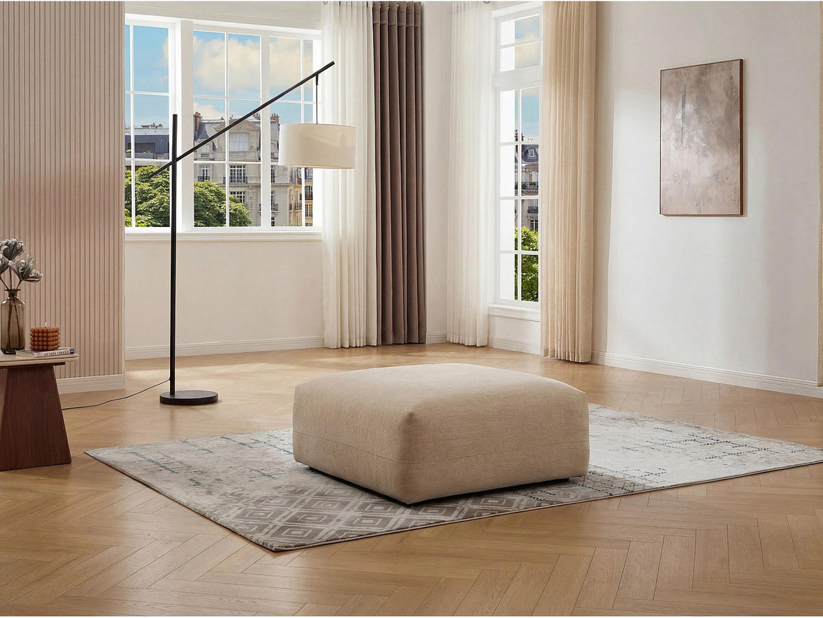 SITZHOCKER - 1 Person - Stoff, Stoff - Beige - MIBASTO - Beige, Textil (94/45/94cm) - Vente-Unique