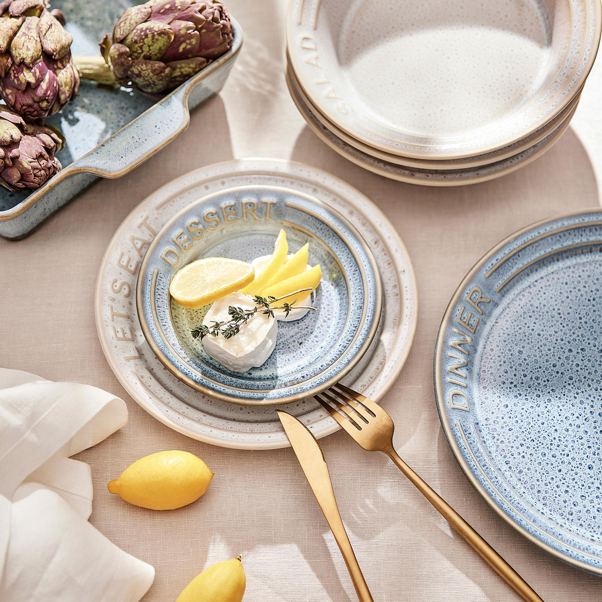 AUFFLAUFFORM Portimao - Blau, Keramik (26/22/6cm) - Butlers