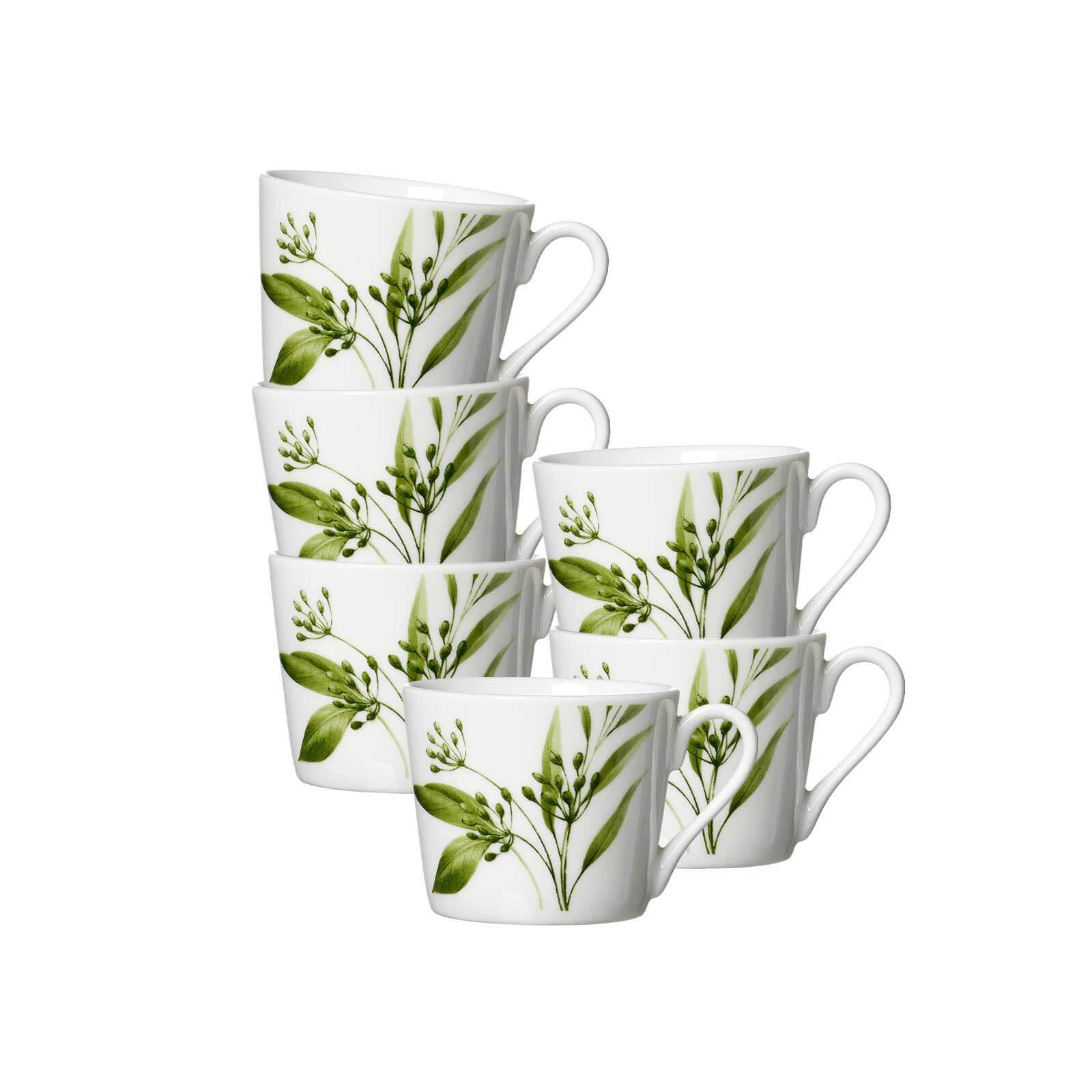 ESPRESSOTASSEN Evora weiß-grün 100 ml 6er Set - Weiß/Grün, Keramik (0.1L) - Ritzenhoff Breker