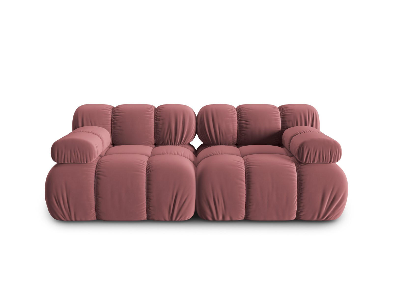 MODULARES-SOFA Bellis aus Samt rosa 2 Sitzplätze - Pink, Textil (94/63/188cm) - Micadoni