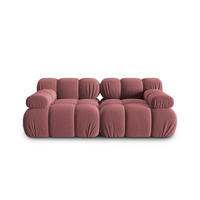 MODULARES-SOFA Bellis aus Samt rosa 2 Sitzplätze - Pink, Textil (94/63/188cm) - Micadoni