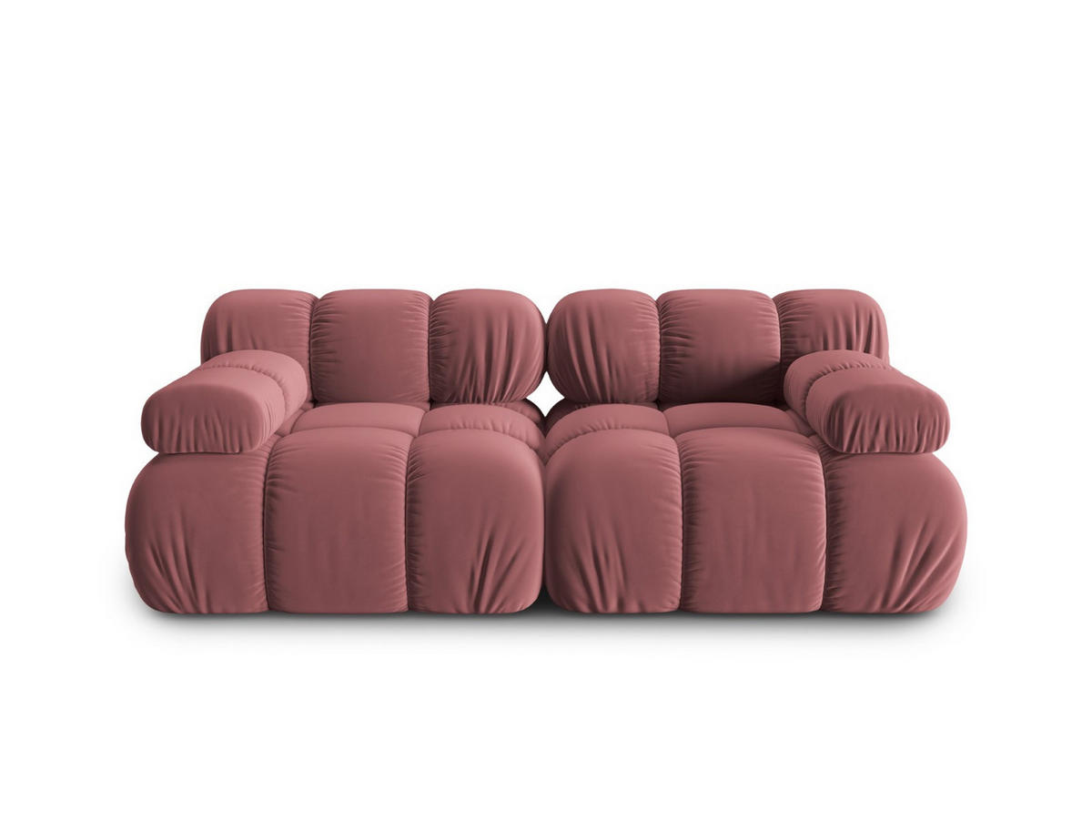 MODULARES-SOFA Bellis aus Samt rosa 2 Sitzplätze - Pink, Textil (94/63/188cm) - Micadoni