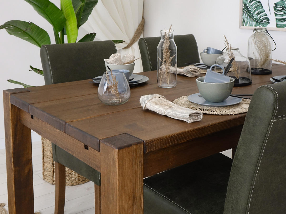 ESSTISCH aus Massivholz 180 cm Rustyk - Dunkelbraun, Holz (180/90/78cm) - Seart