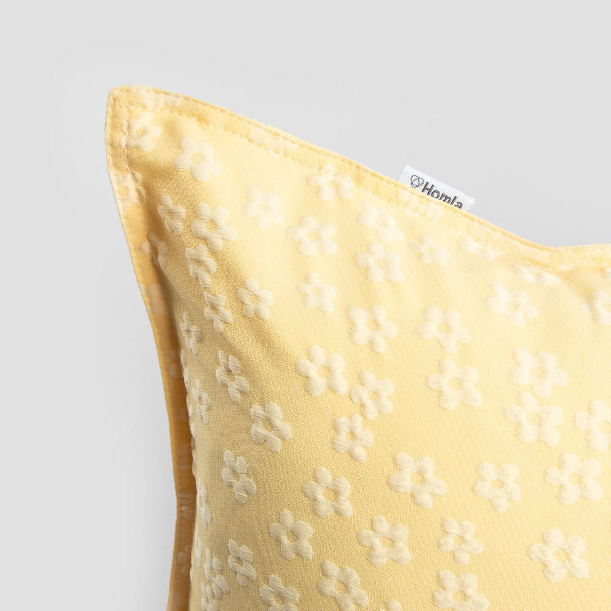 KOPFKISSENBEZUG Blomster gelb 45/45 cm - Gelb, Textil (45/45cm) - Homla