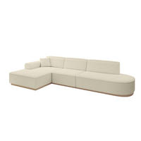 ECKSOFA Ottomane Links IREA-L2 - 327x165x80 cm Beige - Hellbraun/Creme, Holzwerkstoff/Textil (327/165cm) - ALTDECOR