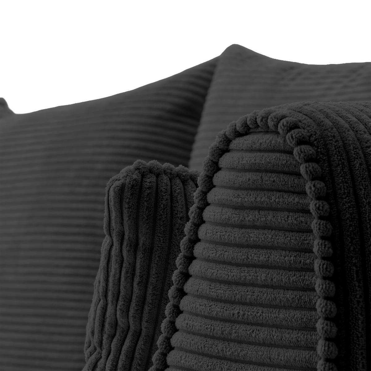 SOFA GRABO mit Schlaffunktion, Anthrazit - Anthrazit, Textil (260/75/145cm) - Fedve