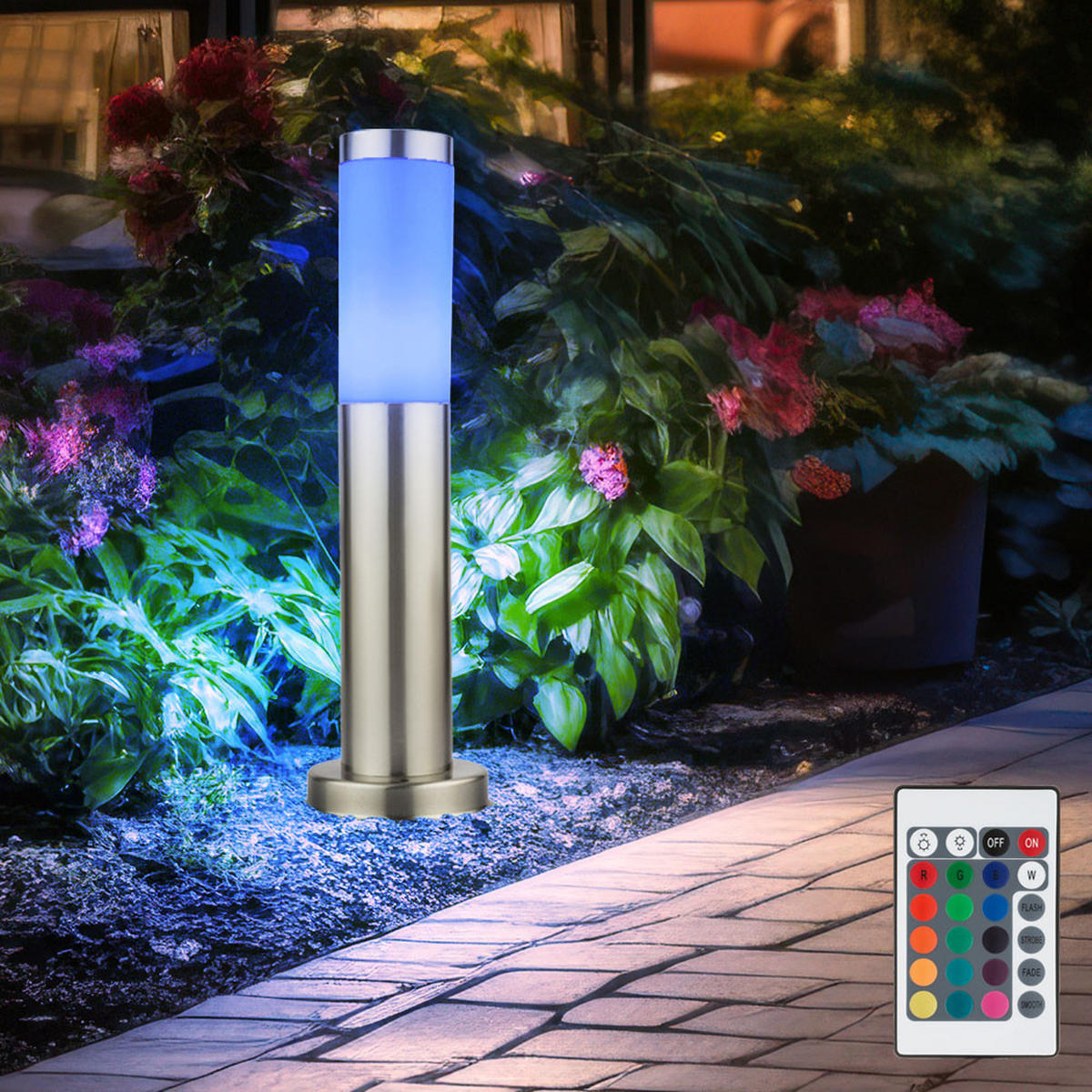 LED WEEGLEUCHTE Edelstahl Silber 4er Set - Silberfarben, Metall (7.5/7.5/45cm)