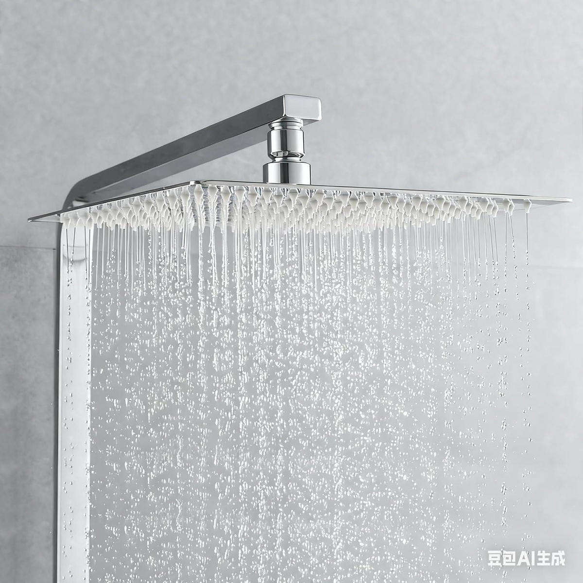 DUSCHKOPF Quadratisch 30 cm Edelstahl AISI304 Wassersparend Anti-Kalk - Silberfarben, Metall (30/4/30cm)
