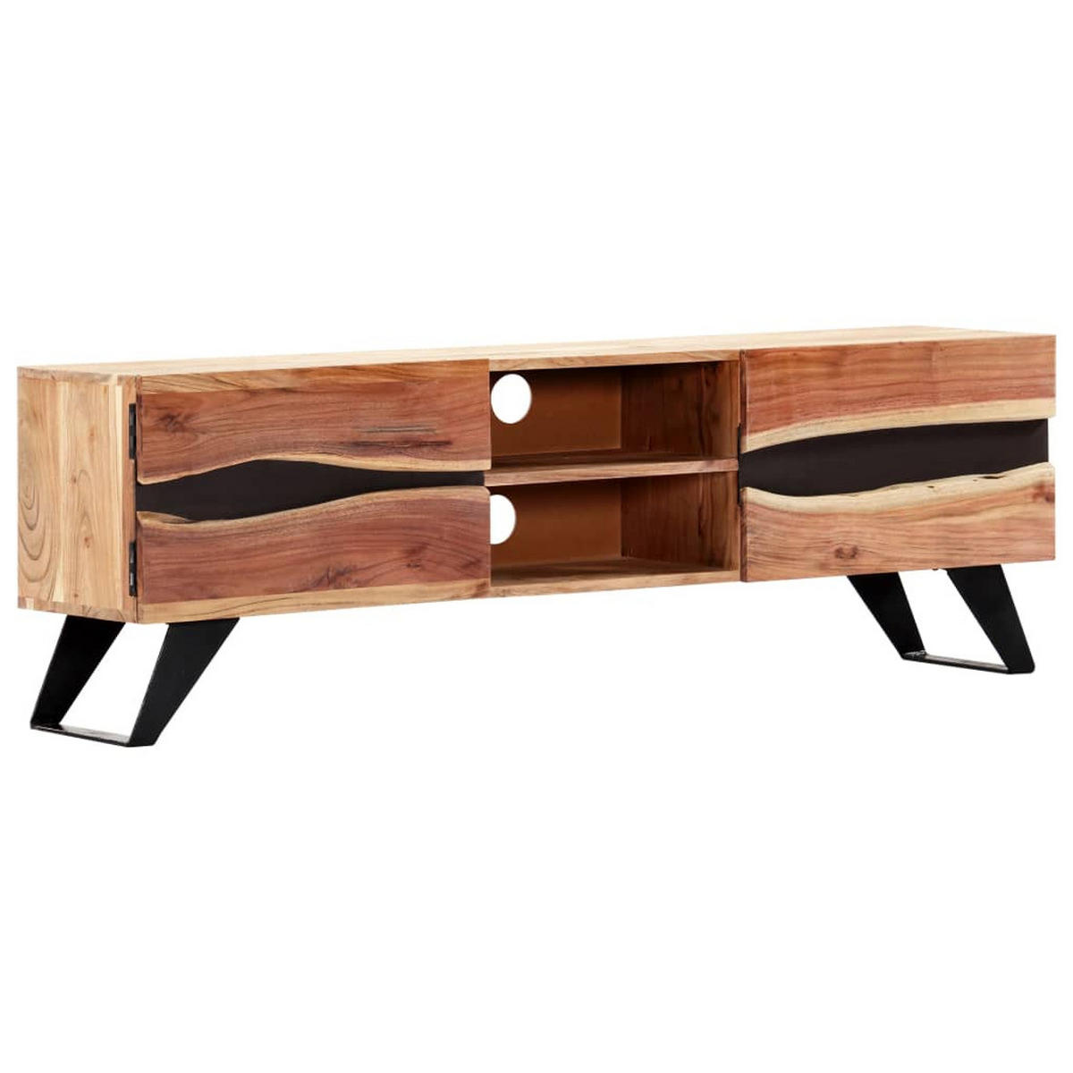 TV-SCHRANK 140X30X45 CM MASSIVHOLZ AKAZIE - Braun, Holz (140/45/30cm) - vidaXL