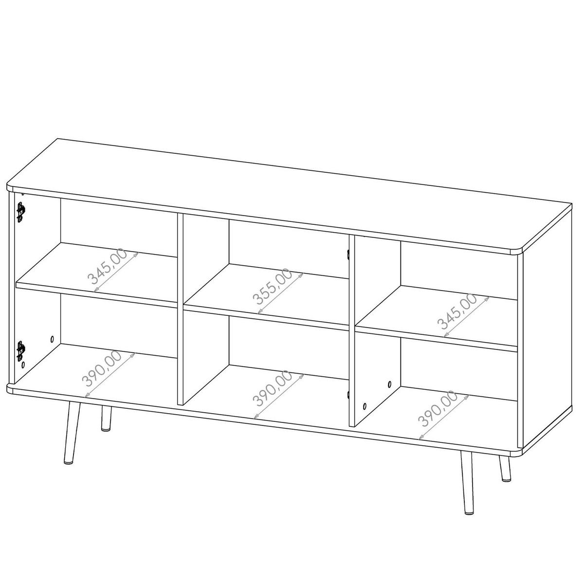 KOMMODE LANDI,Schwarz/Braun - Schwarz/Braun, Holzwerkstoff (150/80/41cm) - KONSIMO®