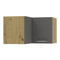 ECKHÄNGESCHRANK Kvantum W12/60/36 Graphit Matt / Eiche Artisan Matt 60 / 60 / 36cm - Graphitfarben/Eiche Artisan, Holz/Holzwerkstoff (60/36/60cm) - Feldmann-Wohnen