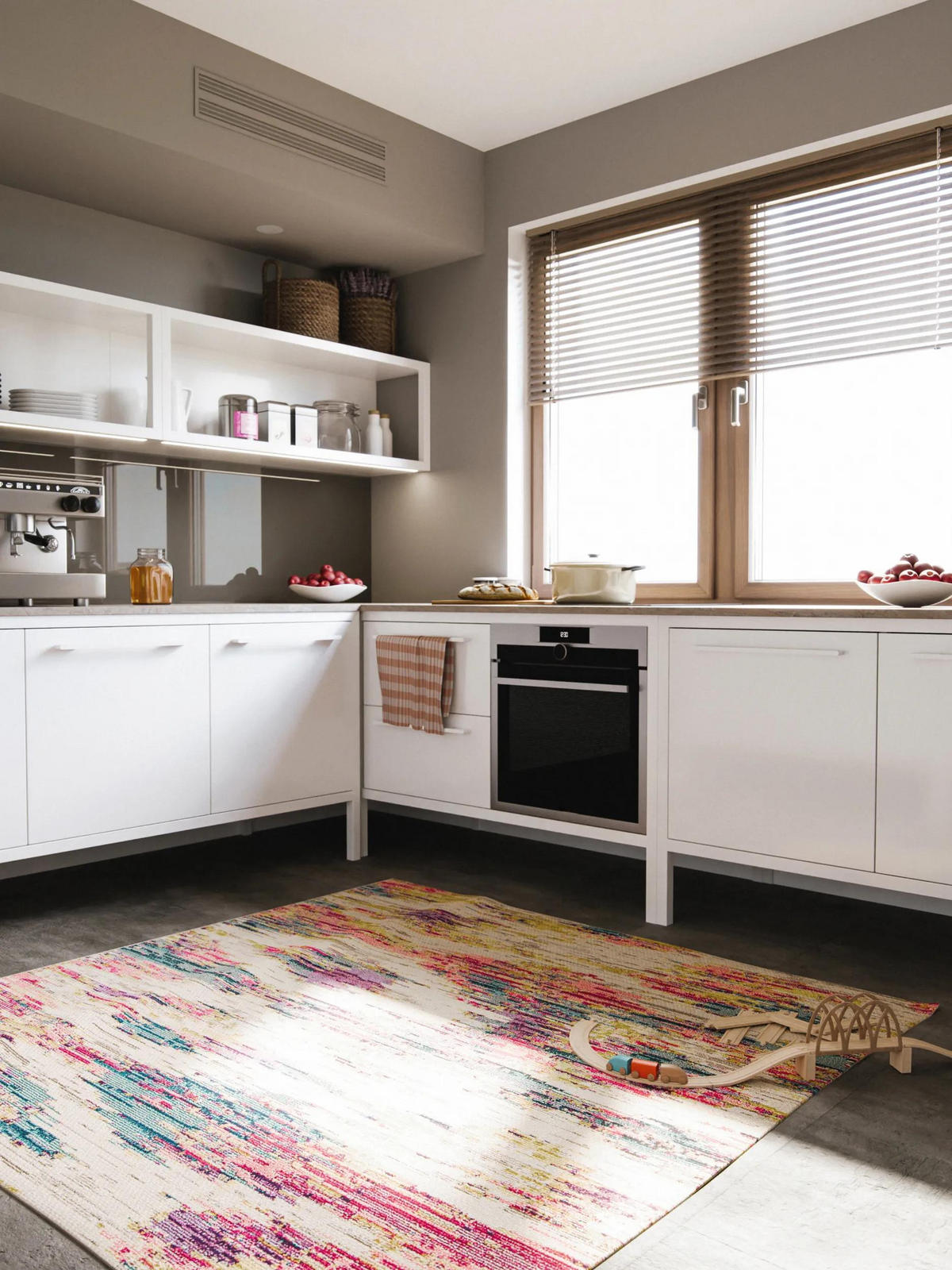 TEPPICH Casa Multicolor 200/200 cm - Multicolor, Naturmaterialien/Textil (200/200cm) - benuta