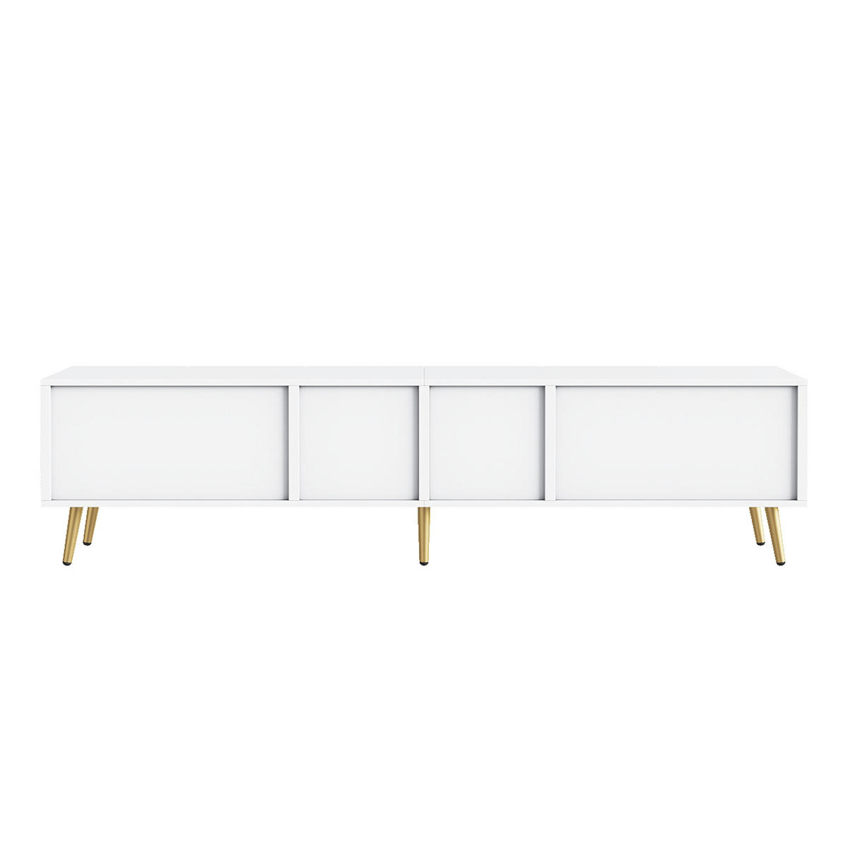 TV-LOWBOARD 180cm 6 Türen Gold Beine Weiß Modern - Multicolor, Holzwerkstoff (180/45/40cm) - FLIEKS