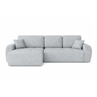 ECKSOFA Mit Schlaffunktion Und Bettkasten L-Form Ivo L, Chenille-Stoff Artico, Cement, Links - Hellgrau, Holz (250/142cm) - Kaiser Möbel