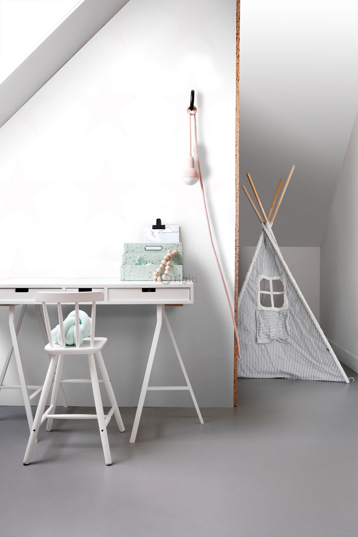 TAPETE großer Stern 53 cm x 10.05 m - Pink, Papier (53/0.1cm) - Origin Wallcoverings