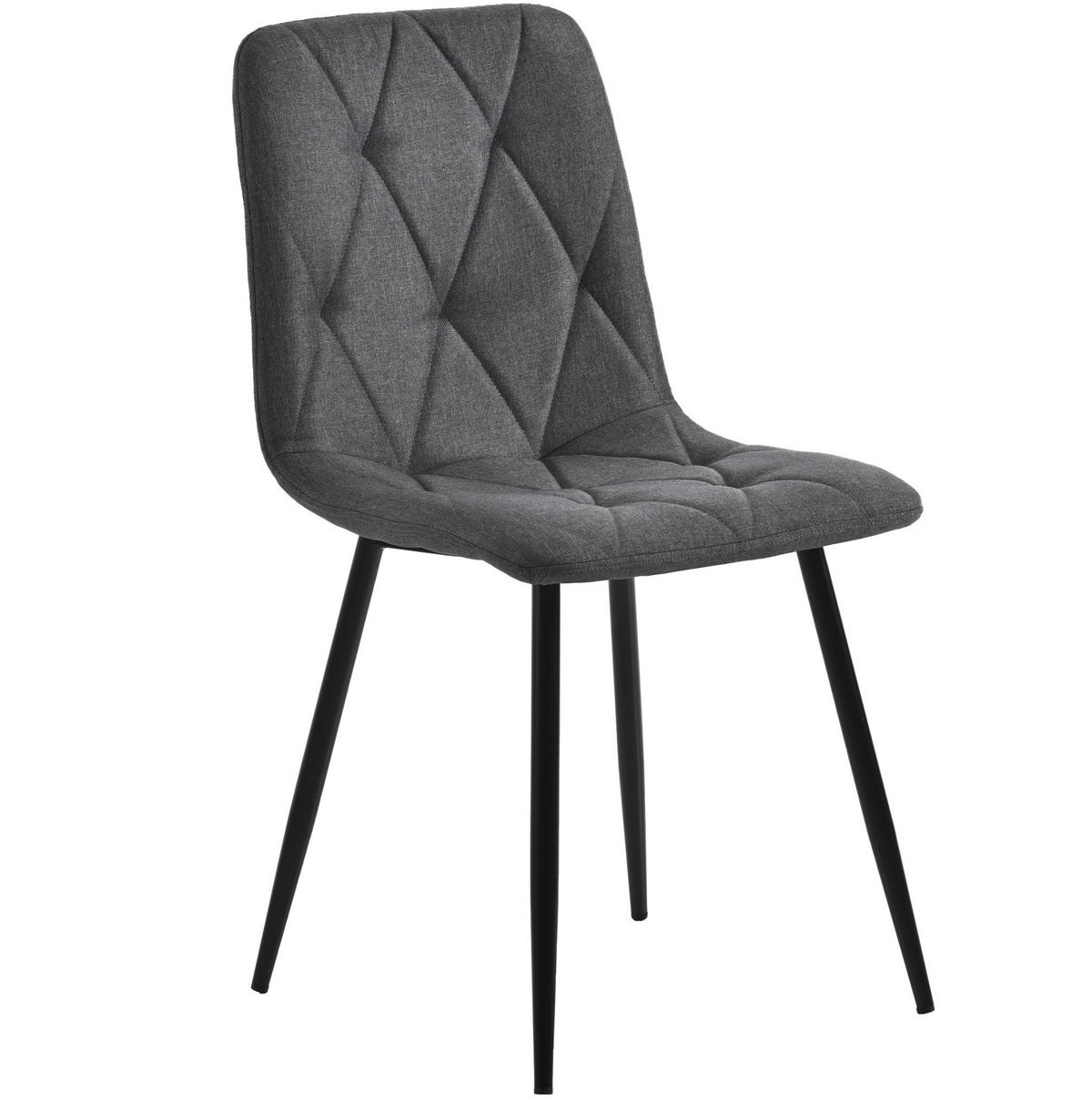 ESSZIMMERSTUHL 4er-Set gepolstert Grau mit Metallbeinen - Grau, Metall (40/86/45cm) - Meubliv