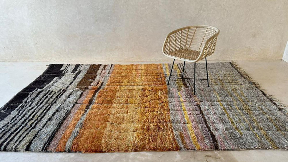 BERBERTEPPICH aus Marokko aus Wolle 250x 350 cm - Orange, Naturmaterialien (250/350cm) - AFK Living
