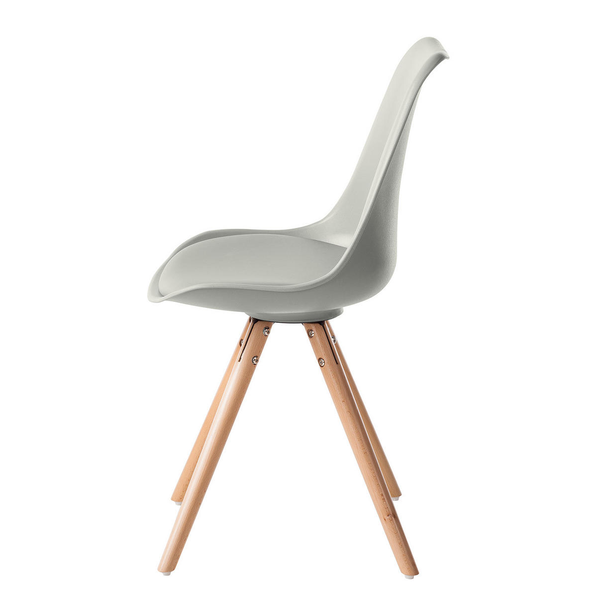 ESSZIMMERSTUHL - Kunststoff / Massivholz - Hellgrau, Holz/Kunststoff (48/84/54cm) - home24