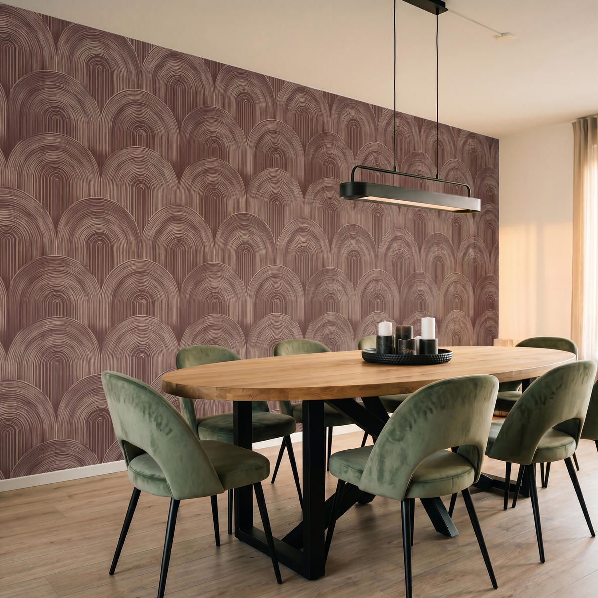 TAPETE - Rhythmic - Aufschlag - Braun - 400x220 cm - Dunkelbraun, Papier (400/220cm) - OnlyWow