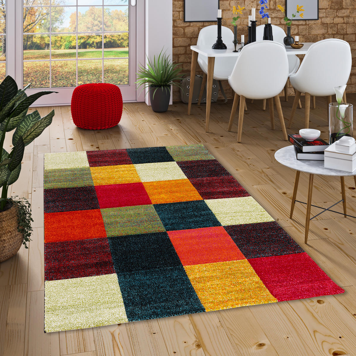 DESIGNER TEPPICH MAUI MODERN KARO - Multicolor, Textil (160/230cm) - Pergamon