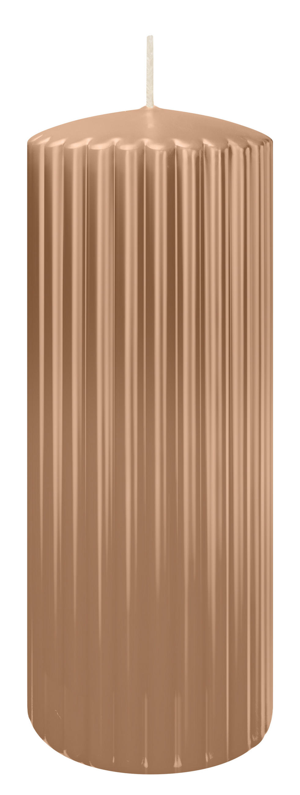 RILLEN KERZEN Caramel 200 x Ø 80 mm, 4 Stück - Beige, Paraffin (8/20/20cm) - Wiedemann Kerzen