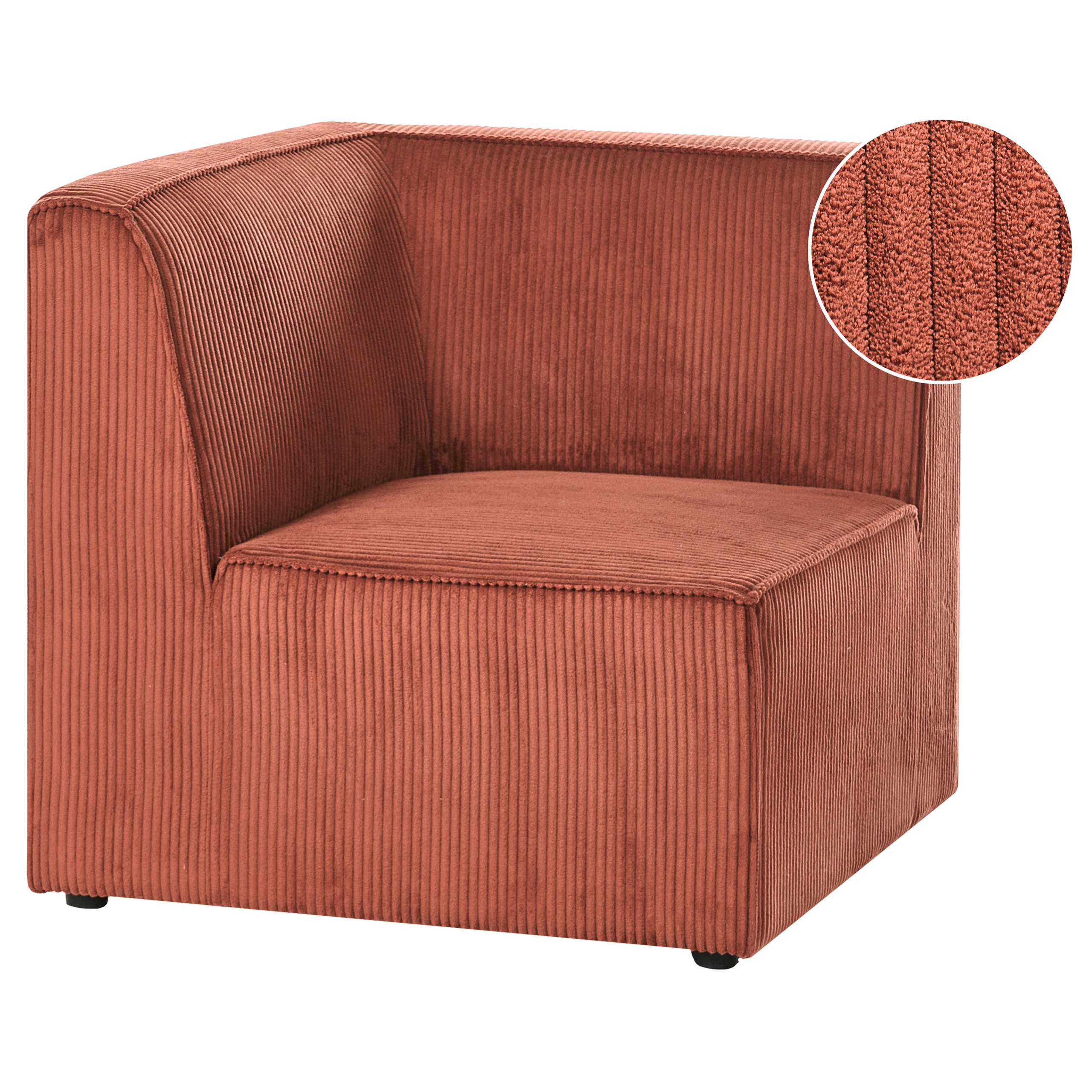 ECKMODUL Cord Goldbraun linksseitig Lemvig - Goldfarben, Textil (83/78/83cm) - Beliani