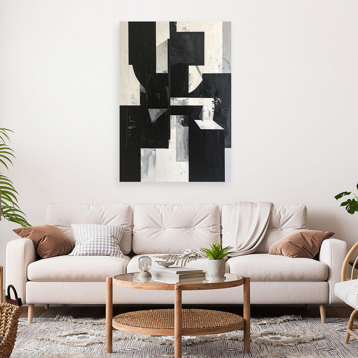 LEINWANDBILD 3D und geometrisch 70x100cm - Schwarz, Textil (70/100cm) - Feeby