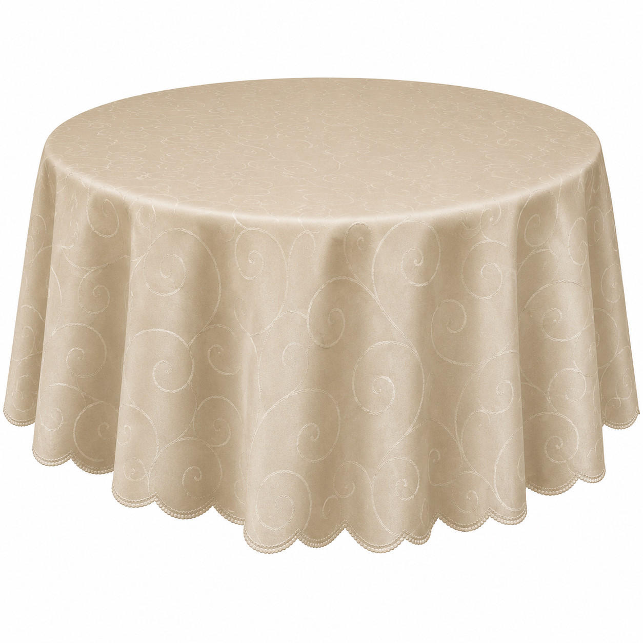 TISCHDECKE 160/300 cm oval Ornamente Creme - Creme, Textil (160/300cm) - TiborTex
