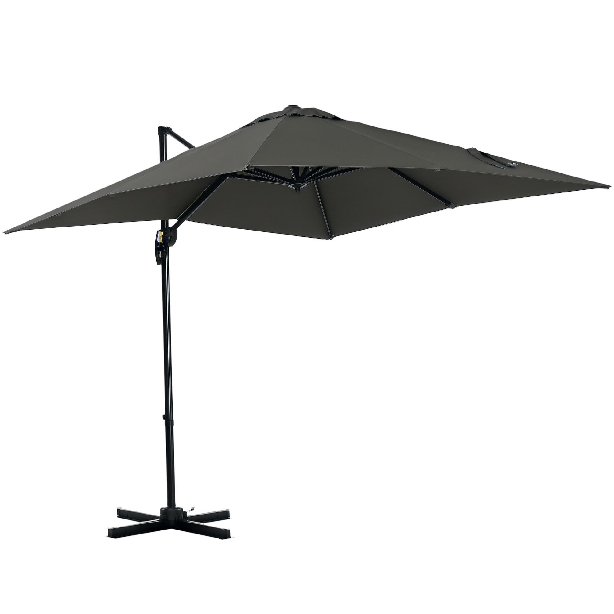 AMPELSCHIRM DE-11438 neigbar, 360° drehbar, 2,5 x 2,5 m Grau - Grau, Metall (245/245cm) - ComfortXL