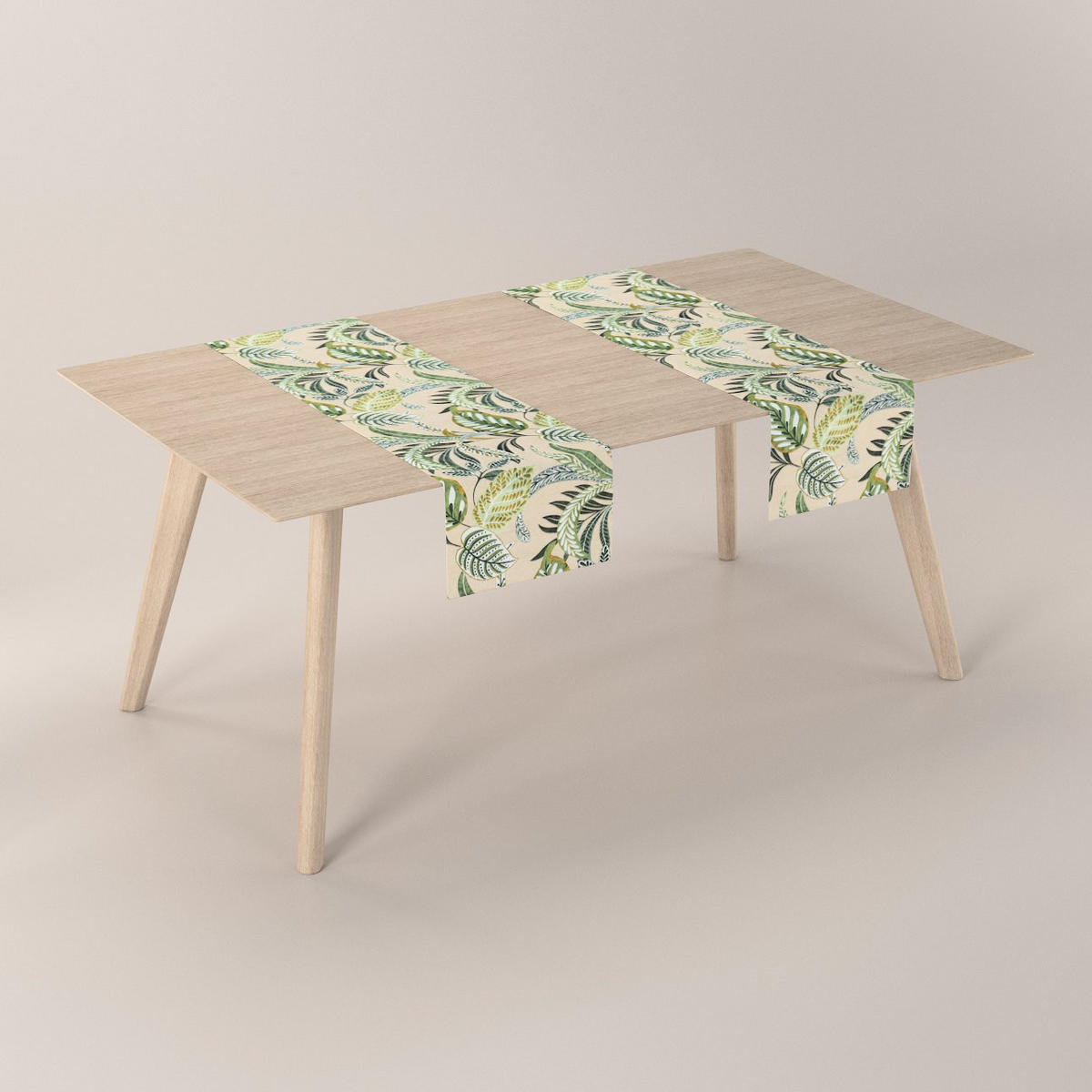 TISCHLÄUFER Tropical Island, grün und beige, 40x130 cm - Beige/Grün, Textil (40/130cm) - Dekoria