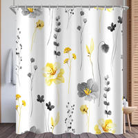 DUSCHVORHANG Blumen Muster beschwerter Saum schimmelresistent wasserabweisend waschbar Polyester fürs Badezimmer Badewanne - Weiß, Textil (200/180cm) - MCBOSON