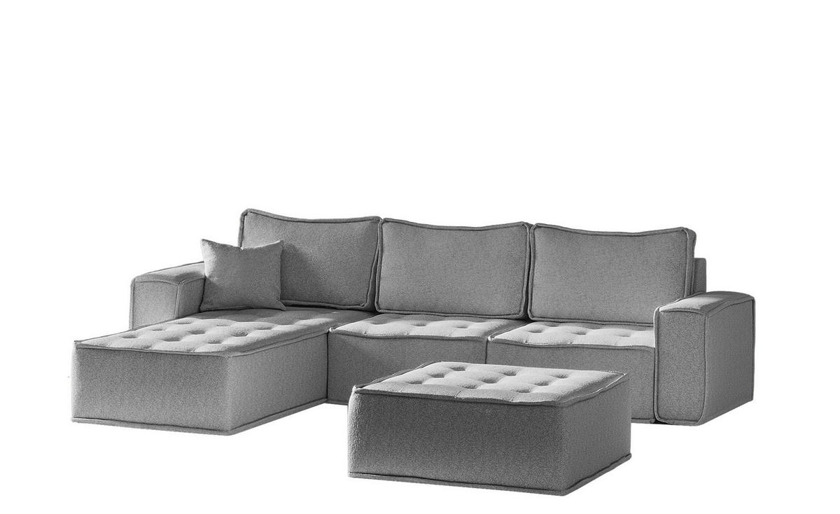 ECKSOFA Sande In Raven - Grau, Holzwerkstoff/Textil (292/192cm) - Fun Möbel
