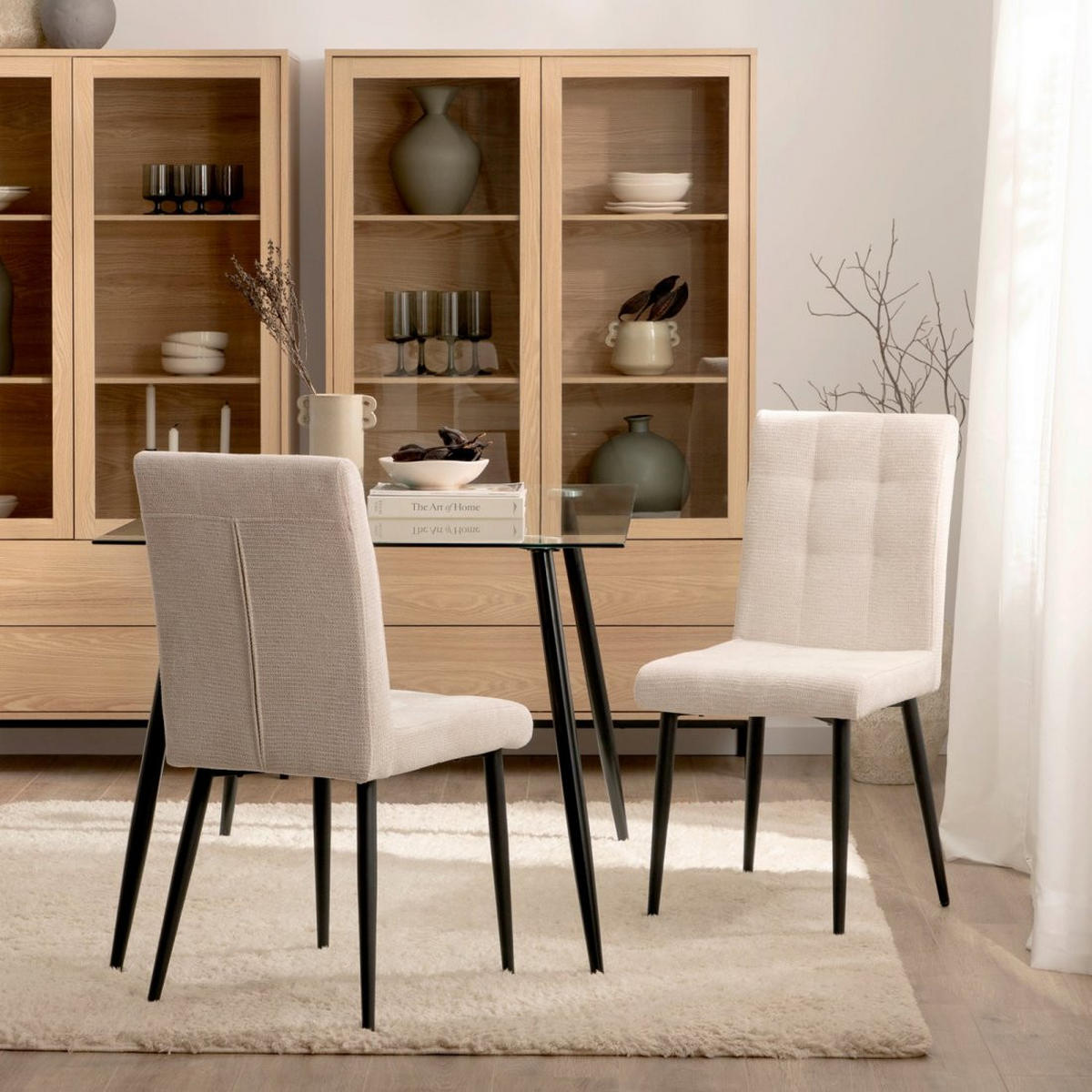 ESSZIMMERSTUHL Leia Beige 44 cm x 92 cm - Beige, Textil (44/92/60cm) - Klast Home