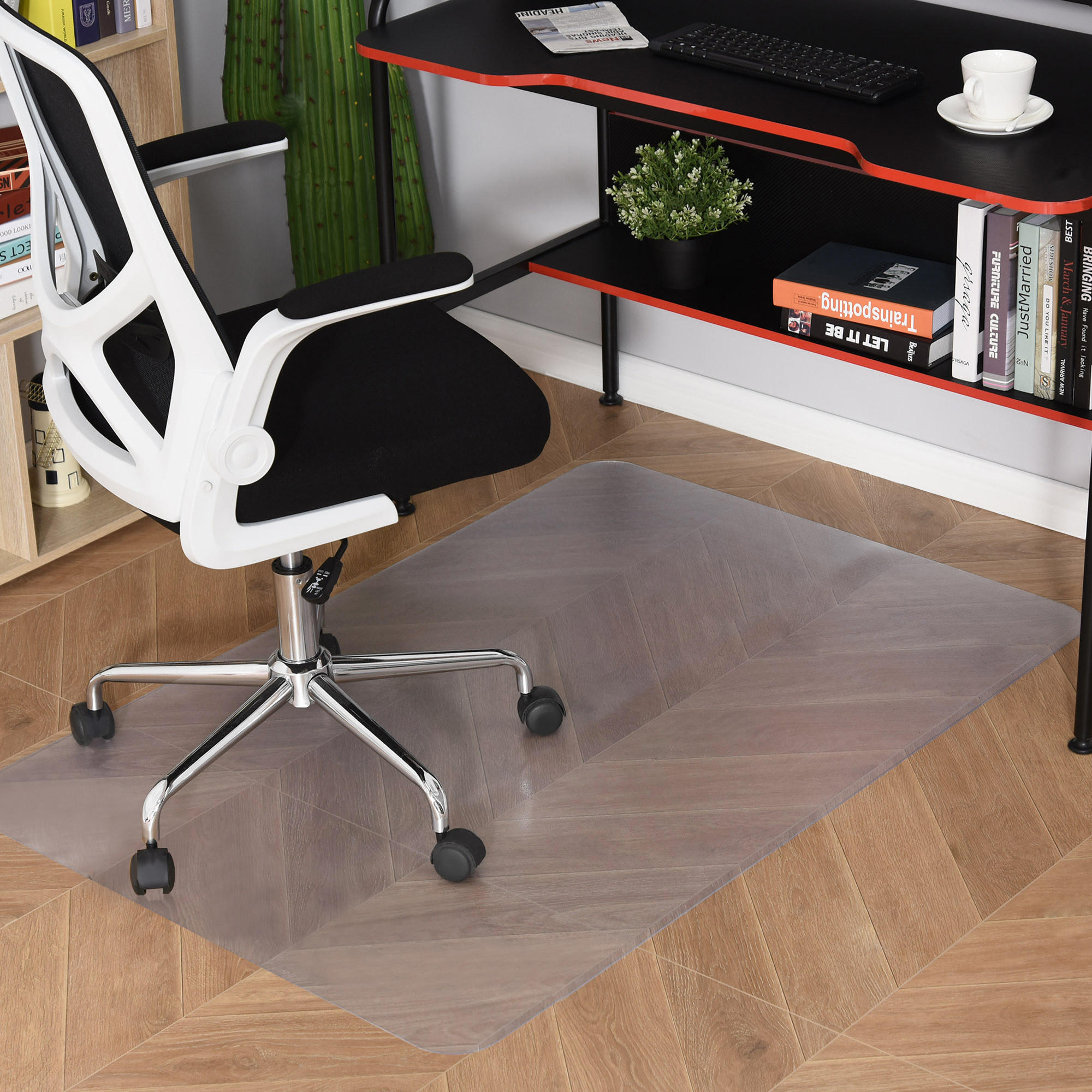 BODENSCHUTZMATTE, Bürostuhl Unterlage in Transparent, Kratzfest Stuhlunterlage - Transparent, Kunststoff (120/1.5/90cm) - HOMCOM