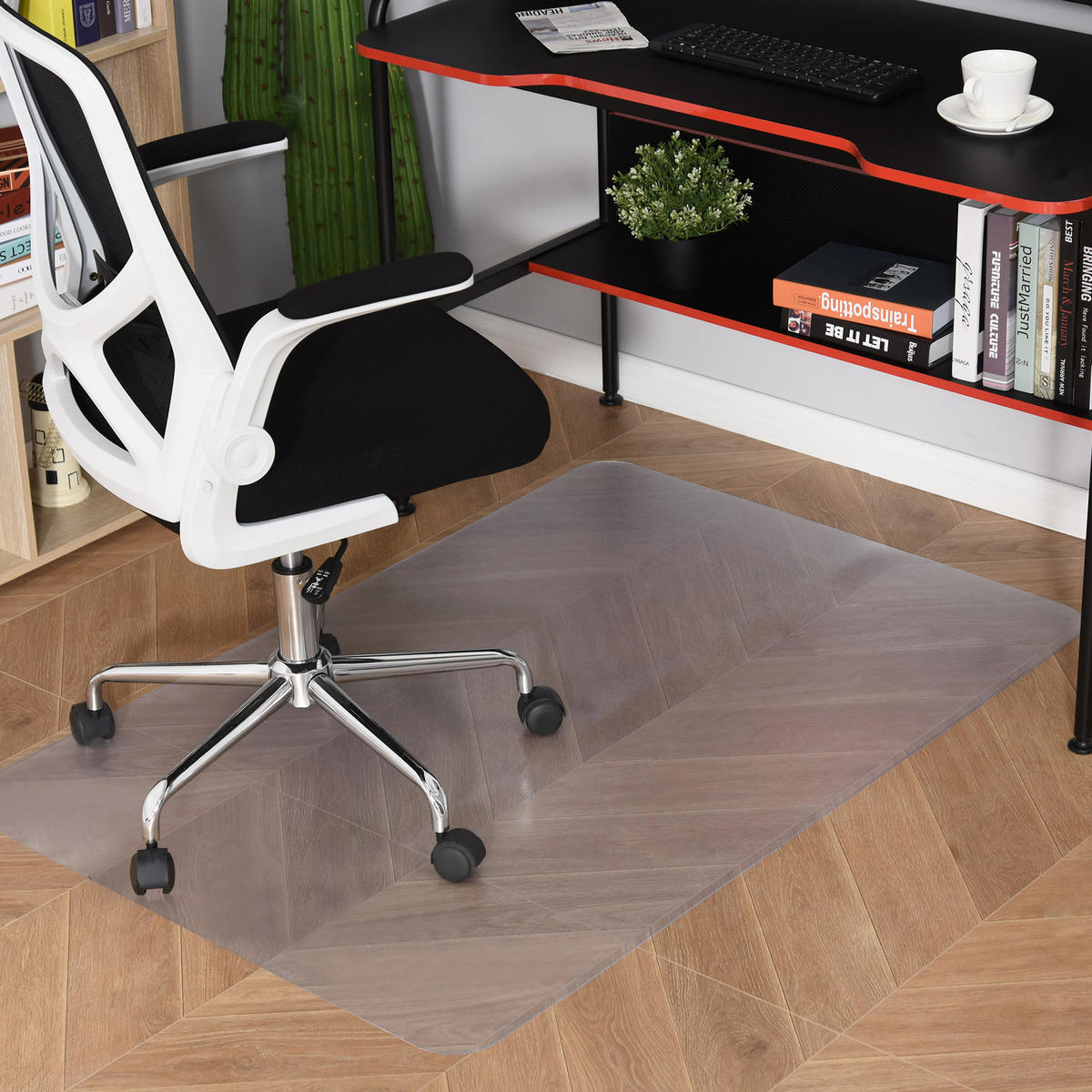 BODENSCHUTZMATTE, Bürostuhl Unterlage in Transparent, Kratzfest Stuhlunterlage - Transparent, Kunststoff (120/1.5/90cm) - HOMCOM