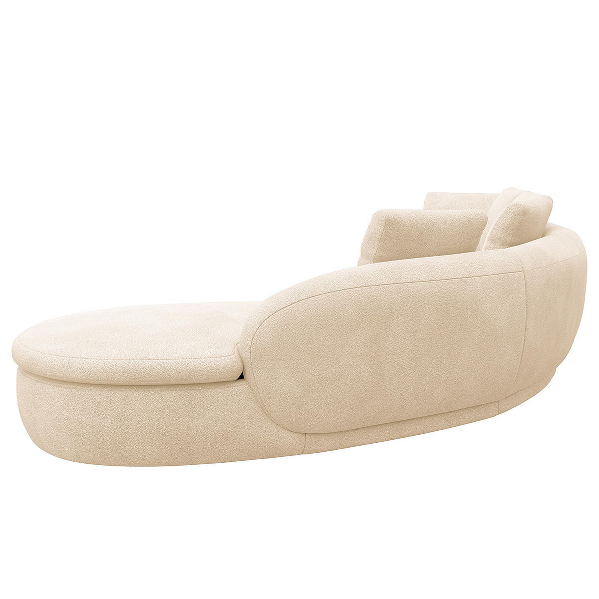 ECKSOFA mit Rundecke - Beige/Schwarz, Kunststoff/Textil (340/225cm) - home24