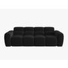SOFA Lisa aus Samt schwarz 4 Sitzplätze - Schwarz, Textil (256/77/101cm) - Micadoni