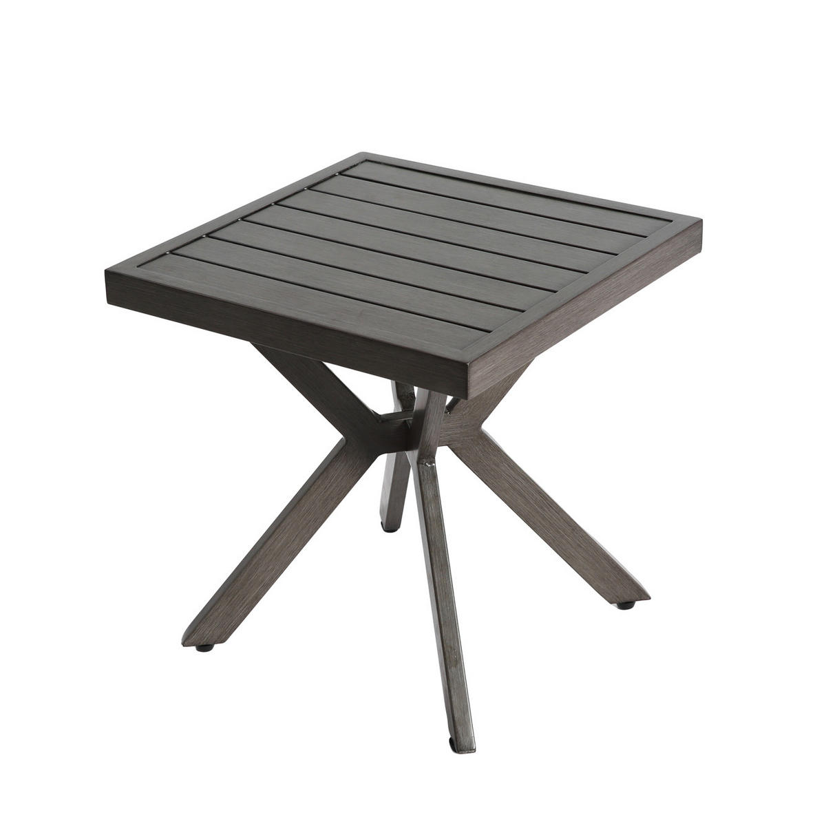 GARTEN-BEISTELLTISCH 45 cm Dunkelgrau Aluminium Quadratischer Outdoor Endtisch für Balkon & Terrasse - Dunkelgrau, Metall (45/45/47cm) - Urban Meuble