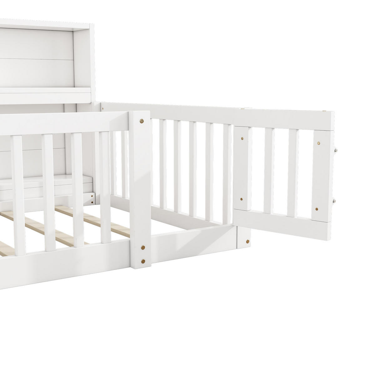 POLSTERBETT 90/200 cm Weiß aus Kiefernholz und MDF mit Stauraum - Weiß, Holz (90/200cm) - OKMYHOME